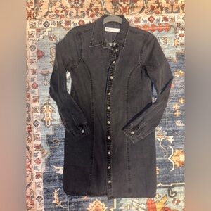 Black Denim Button-Up Dress